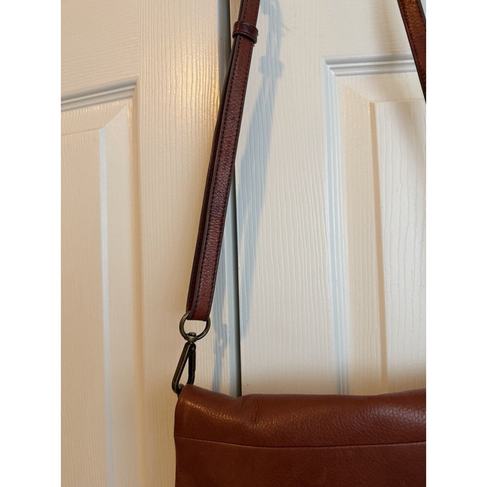 Margot New York Leather Crossbody Shoulder Bag Distressed Fold Over Purse - Picture 10 of 13